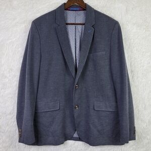 44S/7 Ted Baker London Men's Blue Cotton Blend Blazer Sport Coat